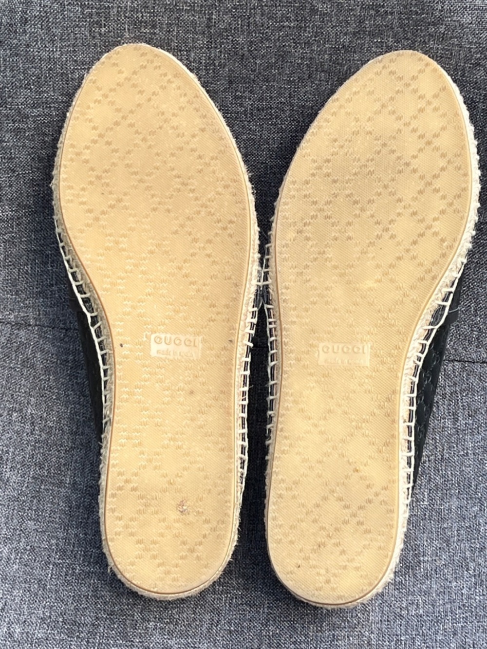 Gucci Microguccissima Signature Espadrilles 37 7 7.5 Calfskin Black Leather Shoe - Picture 14 of 16